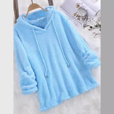 Autumn And Winter Explosion Of Solid Color Long-Sleeved Hat Hair Double-Sided Plush Pyjamas