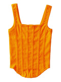 Women Green Irregular Shaped Tank Tops New Square Collar Sleeveless Personality Fashion Tide Spring Summer 2023