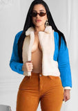 Casual Contrast Sherpa Long Sleeve