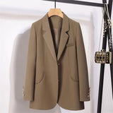 Toloer And Autumn Suit Jacket Female Small Man 2024 Spring And Autumn New Korean Version Temperament Goddess Fan Small Leisure Small Suit-Outfit