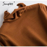 Leisure high collar basic sweater Slim cosy long sleeve pullover Home style fashion women's sweater Autumn winter