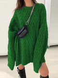 Autumn Knitted Women Sweater Casual Loose Basic Long Sleeve O-Neck Pullover Tops Winter Thick Warm Oversize Female