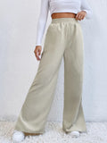 Autumn And Winter New Women's High-Waisted Slacks Solid Color Corduroy Splicing Open Trousers