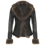 2025 Millard Hairy Leather Coat Street Hottie Style Loose Cardigan