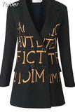 Fashion Women's Blazer Notched Collar Double Breasted Long Sleeve Embroidery Suit Jackets Female Autumn 2023 New