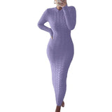 Autumer Winter Knit Sexy Skims Pullover Women Sweater Thick Long Dress Crew Neck Long Sleeve Top Elegant Chic Casual