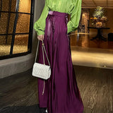 Korean Style Long Pants For Female High Waist Patchwork Pockets Loose Long Wide Leg Trouser Female 2022 Clothes