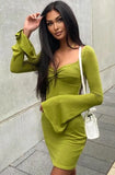 Square Vintage Mini Dress with Long