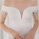 Fringe Tassels Off Shoulder Formal Mermaid Evening
