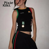 Streetwear Graphic Tees Y2k Clothes 2000s Trendy Sleeveless Crop Tops for Women 2023 Summer Tank Top T Shirt