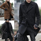 Winter New Ebay Double-Dled Middle-Long Men's Collar Hairs And Wind Coat