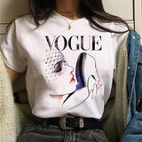 Harajuku Female Tshirt Gothic Flame Heart Print Short Sleeve Tops & Tees Fashion Casual T Shirt Women Clothing T-shirts