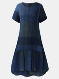 Dress Holiday Summer ZANZEA Short Sleeve Sundress Solid Casual Kaftan Ruffles Loose Vestidos Pockets O-Neck Robe