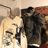 Autumn Winter Hip Hop Loose Hooded Oversize Sweatshirt Hoodie Harajuku Kpop Gothic Streetwear Aesthetic Halloween Hoodies