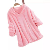 Autumn And Winter Explosion Of Solid Color Long-Sleeved Hat Hair Double-Sided Plush Pyjamas