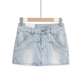 Cowboy Girl Retro High Waist Slimming Hip Women's Long Culottes Denim