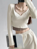Sleeve Elegant Girl T Shirt Thin Slim Y2k Crop Tops Women Korean Fashion Clothing Elegant Blouse Office Lady 2022