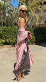 Summer New Temperament Elegant Printed Dress Collar Vest Two-Piece Set