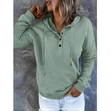 Autumn Winter Fashion Hooded Sweatshirt Women Warm Long Sleeve Solid Color Loose Pullover Top Clothes Casual Pocket