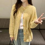 Cardigan Candy Color Soft Waxy Sweater Girl Autumn And Winter New Loose Lazy Circle Yarn Sweater Jacket-Outfit