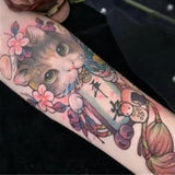 Cat Temporary Tattoo Stickers For Arm Men Women Body Art Waterproof Fake Tattos Flash Decals
