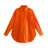 Ins14 Color Pocket Decoration Women's Basic Long-Sleeved Shirt In Spring And Summer Of 2024-Outfit