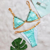 Toloer New Quilter Nail Bead Bikini Sexy Adjustable Shoulder Strap Split Women's Swimsuit Factory