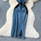 Women's Dress Dress 2025 Spring Design Sense Niche Tied With Long-Sleeved Lotle Leaves Side Irregular Loose Long