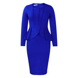 Large Size Women's Autumn And Winter New Long-Sleeved OL Temperament Elegant Lotus Leaf Side African