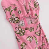 Spring Round-Collar Sleeveless Print Hollowed-Out Dress 3067737-Outfit