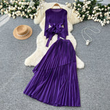 Folded T-Shirt With Irregular Hembo Skirt Dress Suit