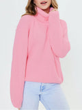 Thick Winter Sweaters Womens Oversized Pullovers Warm Jumper Loose Solid Green Sweaters For Women Turtleneck