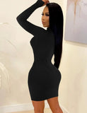 Party Sexy Long Sleeve Mini Bodycon