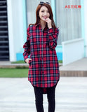 New 2020 Button Down Shirt for Women Plus Size Cotton Long Plaid Flannel Shirt Korean Full Sleeve Casual Loose