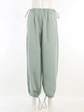 Pants Y2K Clothes Loose Drawstring Low Waist Joggers Trousers Women Casual Outfits Streetwear Baggy Wide Leg Sweatpants-Outfit