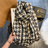 Spring And Autumn Imitation Cashmere Shawl Silk Scarf With Warm Tassel Geometric