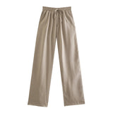 New Pocket Pendent Loose Shirt Elastic Waist Pant Suit-Outfit