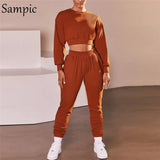 Casual Women Tracksuit Pants Set Long Sleeve Sweatshirt Tops And Sport Long Pants Suit Two Piece Set 2020 Winter