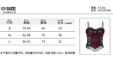 Black Lace Trim Emo Alternative Aesthetic Crop Tops Y2K Mall Goth Crop Tops Women Backless Sexy Strap Tanks gothic tops-Outfit