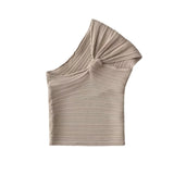 Spring Rib Knitted Asymmetrical Blouse 4240001-Outfit