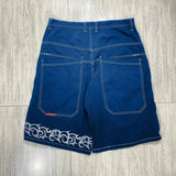 Denim Shorts Hip-Hop Pocket Baggy Denim Shorts Male Gothic Original-Outfit