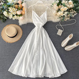 Gentle Wind Long Dress Children's Summer Dress 2023 New Goddess Heart Machine Open-Back Strap Halter Dress-Outfit