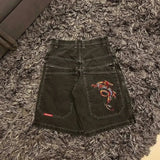 Denim Shorts Hip-Hop Pocket Baggy Denim Shorts Male Gothic Original-Outfit