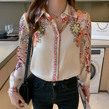 printing Women's blouses 2022 Spring Autumn Casual Tops Basic blouse Ladies Long Sleeve