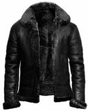 Leather Men's Coat With Thick Hair Long Jacket