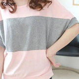 Personality Students Large Size Women's Bat Sleeves Loose Short-sleeved T-shirt Women's
