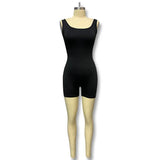 Bare Back One-Word Collar Sleeveless Jumpsuit Folded Three-Point Jumpsuit