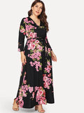 size S-5XL Elegant Women Robe Summer Printed Maxi Dress Fashion Sexy Boho Dress Tighten Waist Long Dresses Vestidos