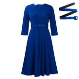 Women's New V-Neck Fashion Temperament Folds Elastic Temperament Elegant African