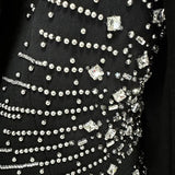 Star Fashion New Heavy Industry Nails Studded With A Buckle Suit Trousers Set Two